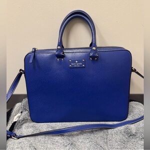 Kate Spade Blue Leather Laptop Bag